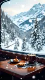 D03 - Desayuno con parajes nevados por la ventana del Polar Express
