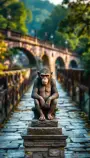 HEIDELBERG: Puente viejo y estatua del mono